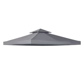 Outsunny 10' x 10' Gazebo Replacement Canopy 2 Tier Top UV Cover Pavilion Garden Patio Outdoor Dark Gray (TOP ONLY)