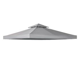 Outsunny 10' x 10' Gazebo Canopy Top Replacement, for 2 Tier Outdoor Canopy UV Cover Pavilion Garden Patio Outdoor, Light Grey (TOP ONLY)